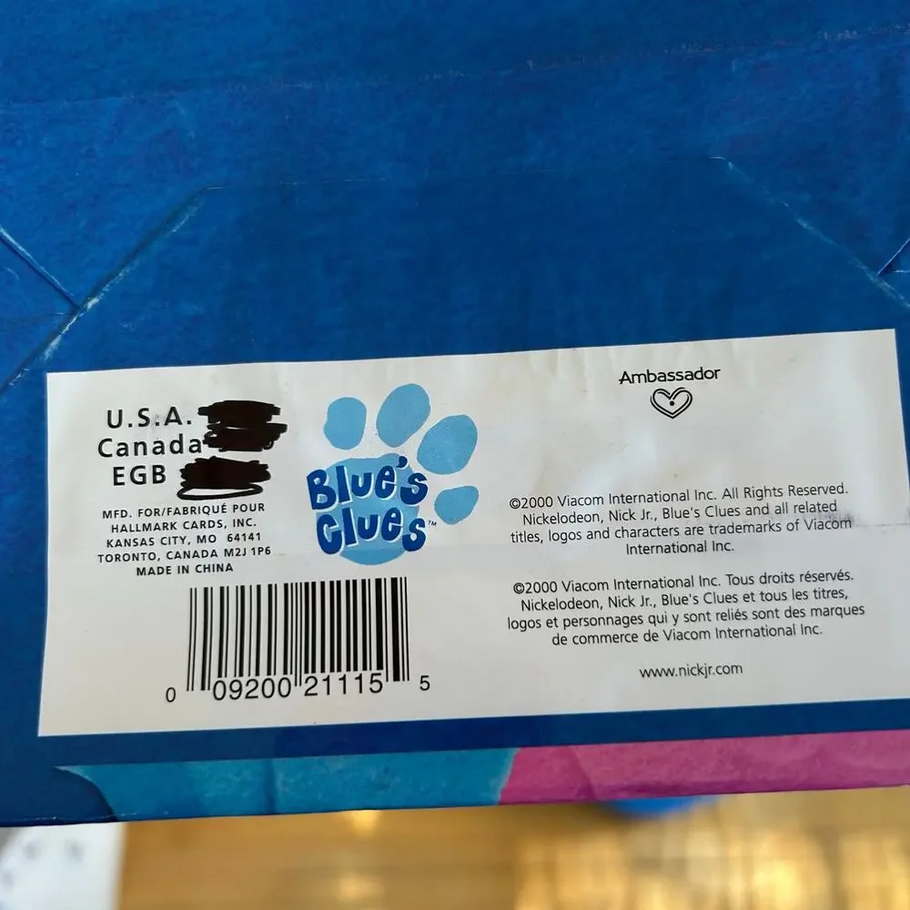 Y2K Blues Clues Birthday Gift Bag Magenta Periwinkle Nostalgia Thinking Chair